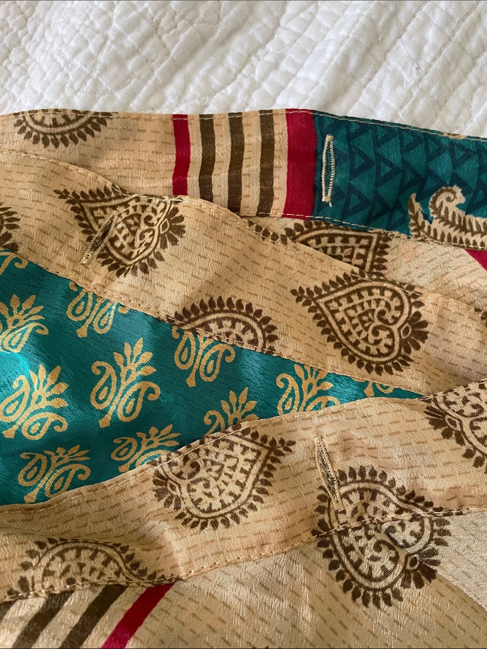 Sari silk boho chic Wrap Skirt jewel tones fits 2-12 ❤️one of a kind❤️ NWT - Picture 10 of 11